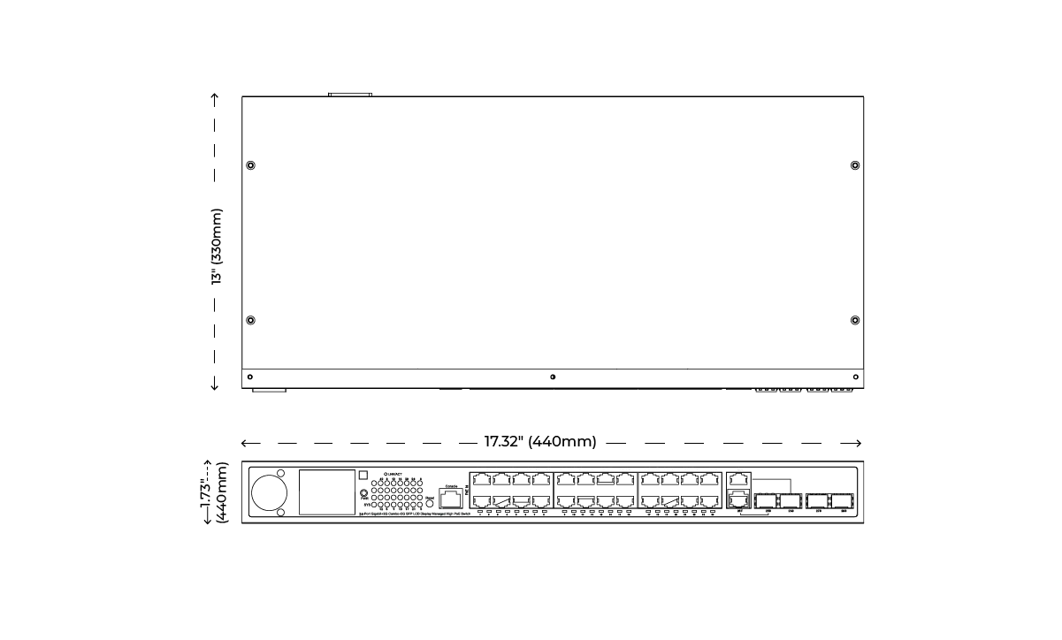 1K PoE Switch Spec Drawing